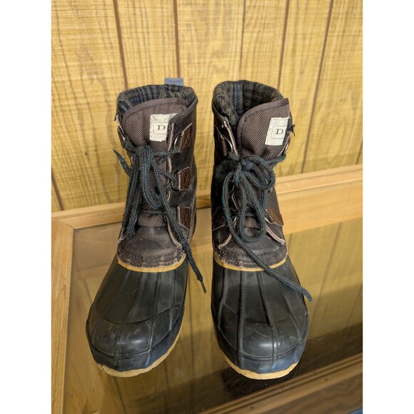 The Original Duck Boots Men's Snow Boots Size 5 Brown Flannel Lined Steel Shank - Picture 3 of 9